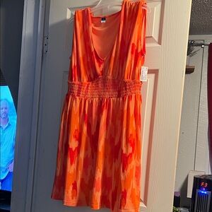 Old Navy Women's Dress in Orange and Red